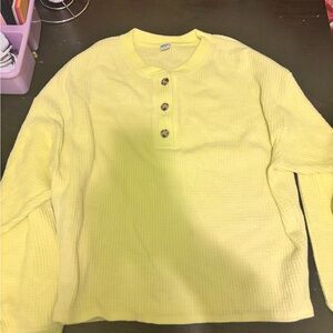 Yellow Green Button-Up Sweater